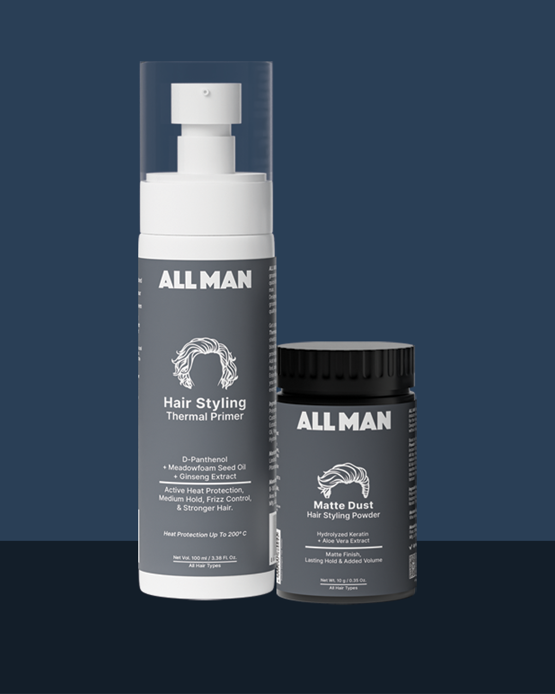 ALL MAN, Quick Floww, Matte Dust Hair Styling Powder, Hair Styling Thermal Primer