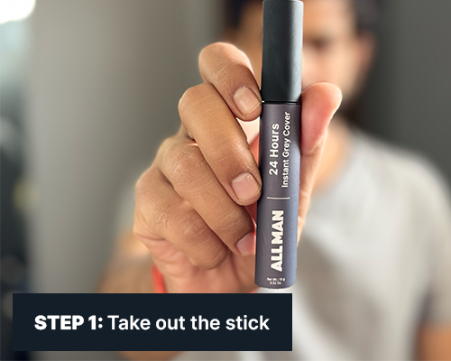 ALL MAN, 24-Hour Instant Grey Cover, How to use, Step-1, Take out the stick
