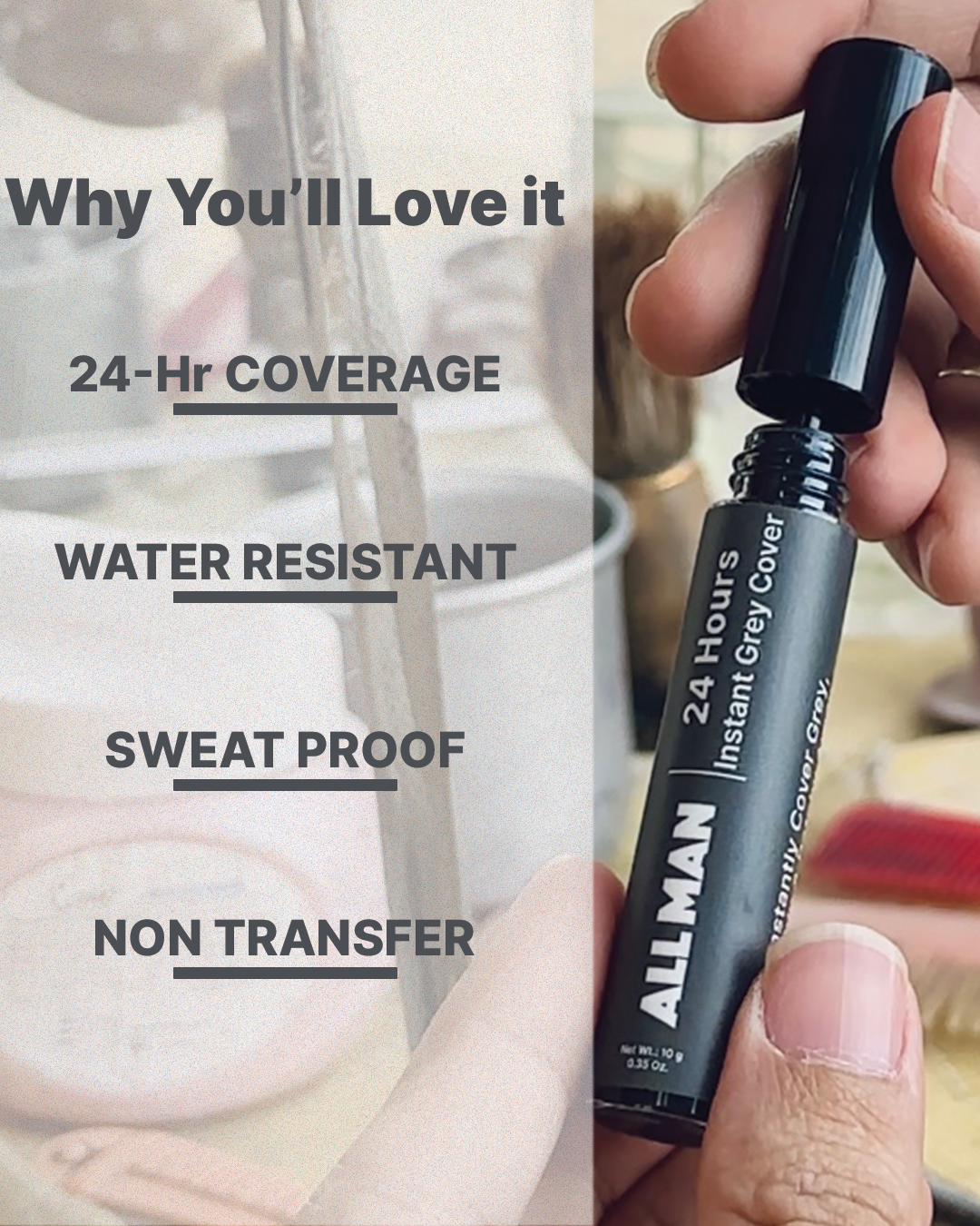 ALL MAN, 24-Hour Instant Grey Cover, Why you'll love it