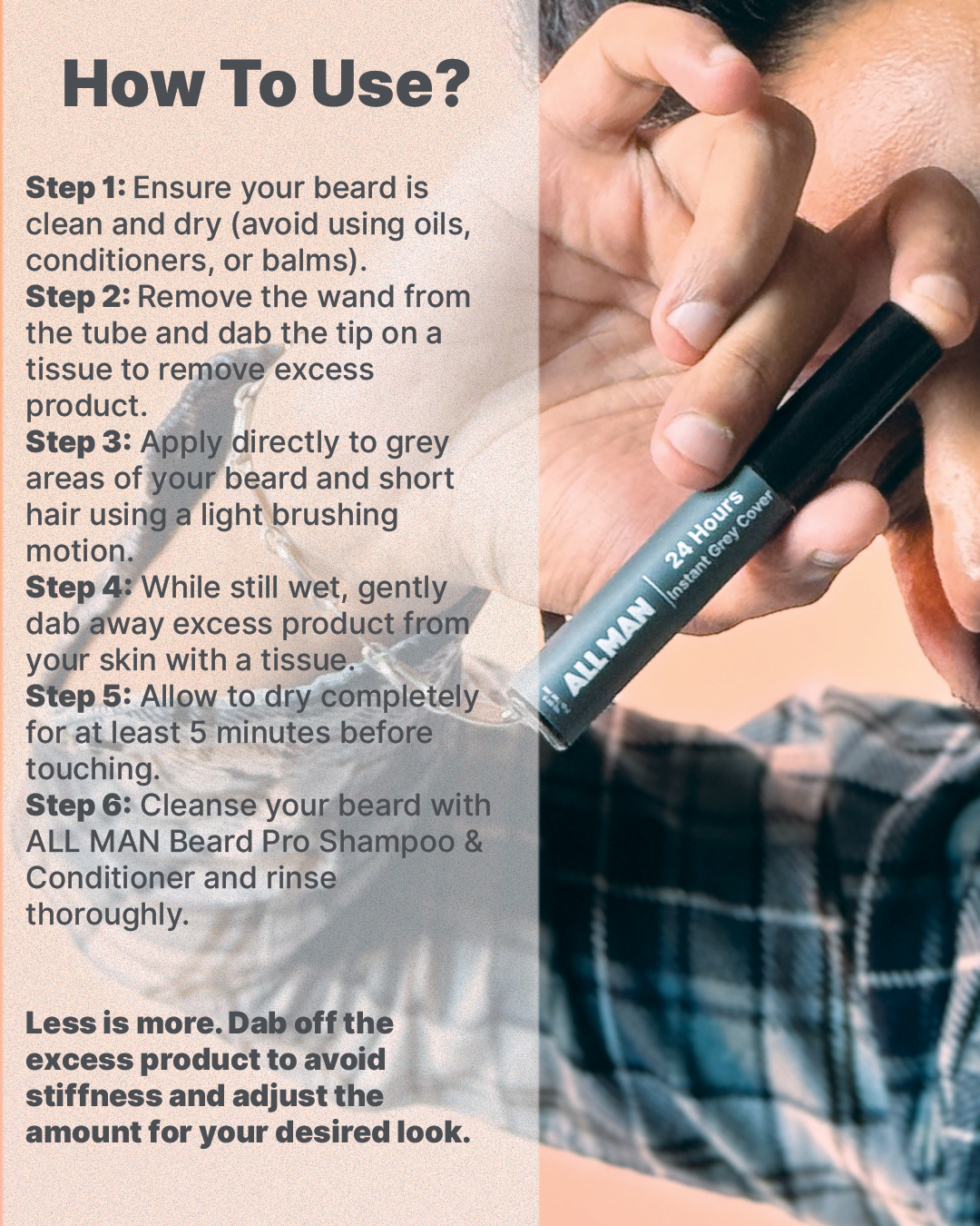ALL MAN, 24-Hour Instant Grey Cover, How To Use