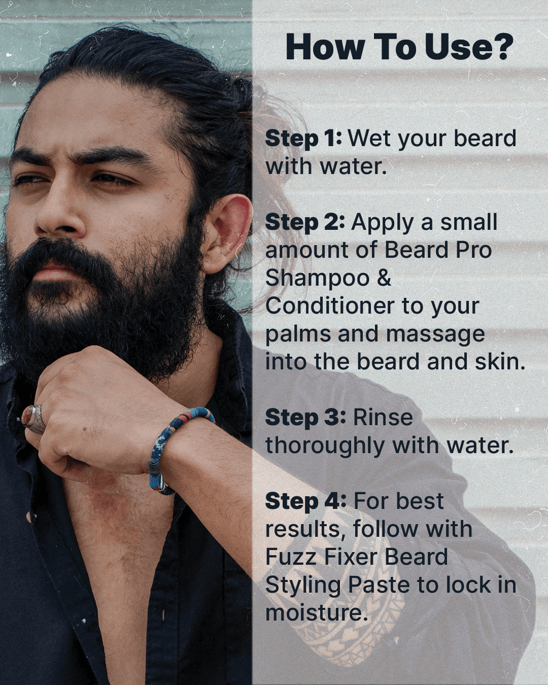 ALL MAN, Beard Pro Shampoo & Conditioner, How To Use
