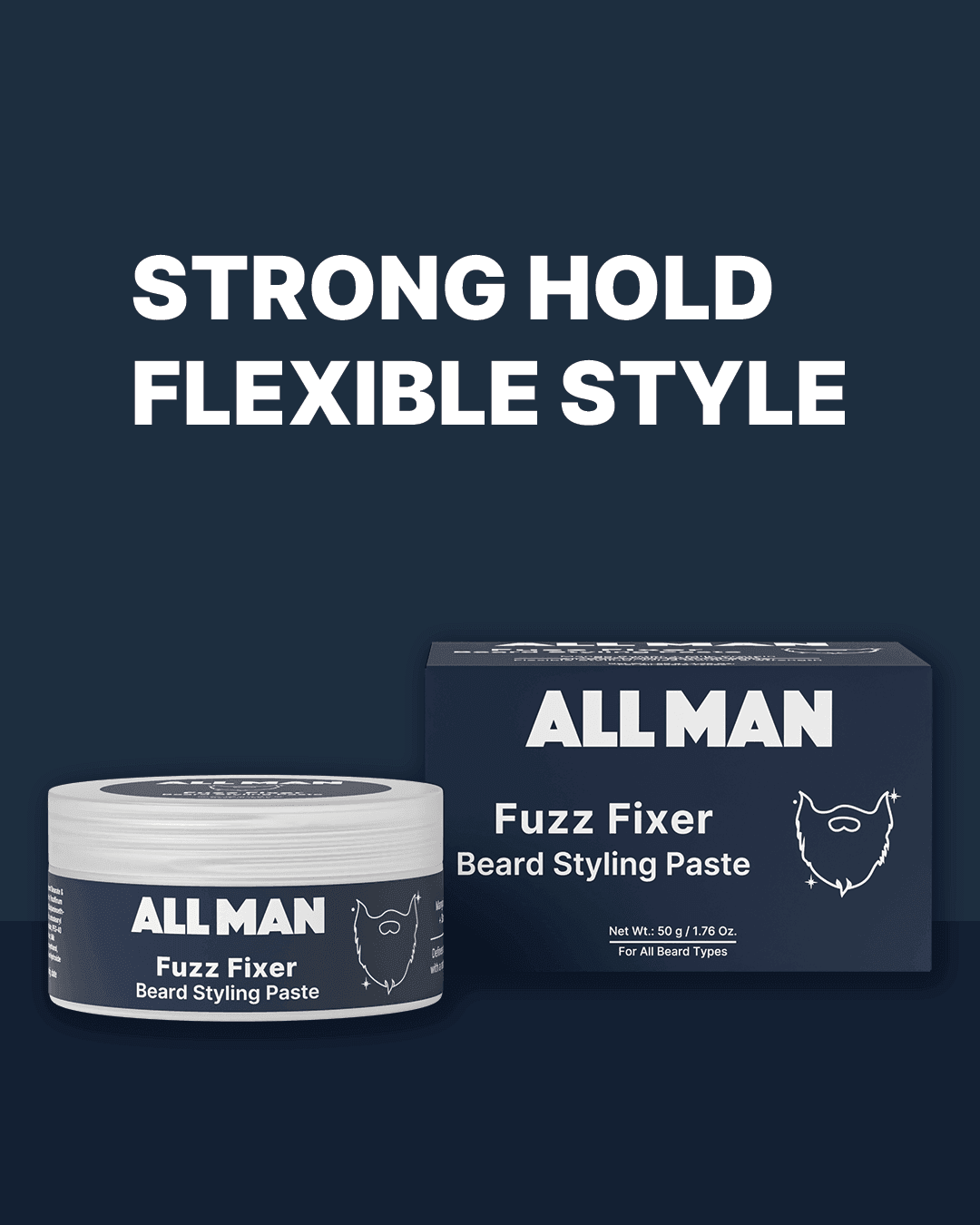 ALL MAN, Fuzz Fixer Styling Paste, Strong Hold Flexible Style