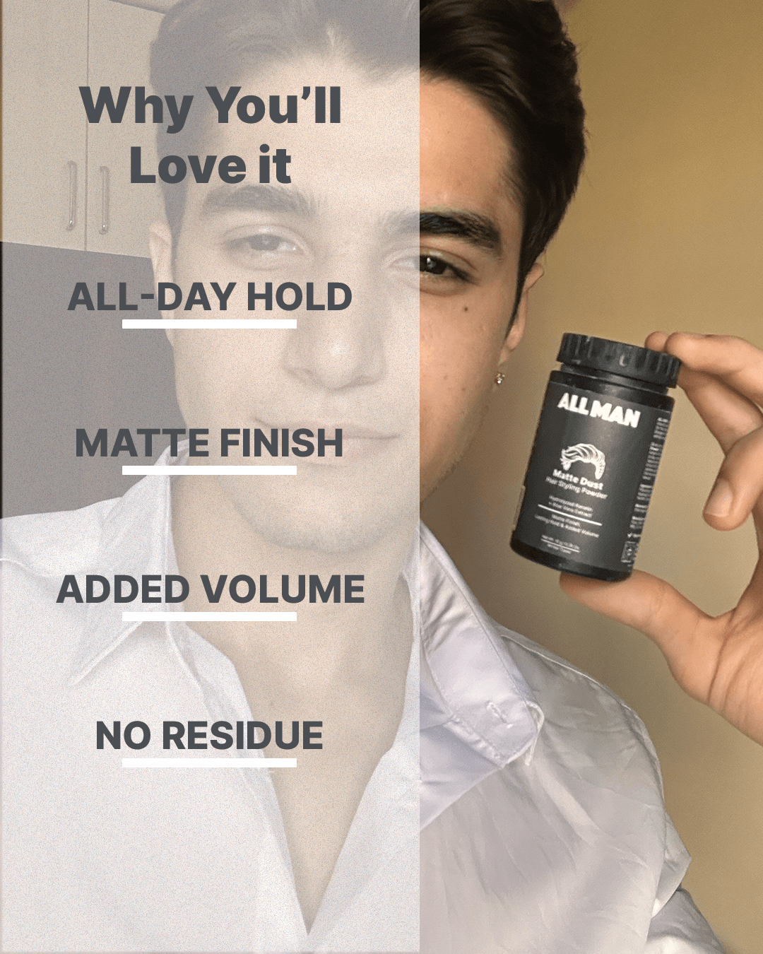 ALL MAN, Matte Dust Hair Styling Powder, Why you'll love it
