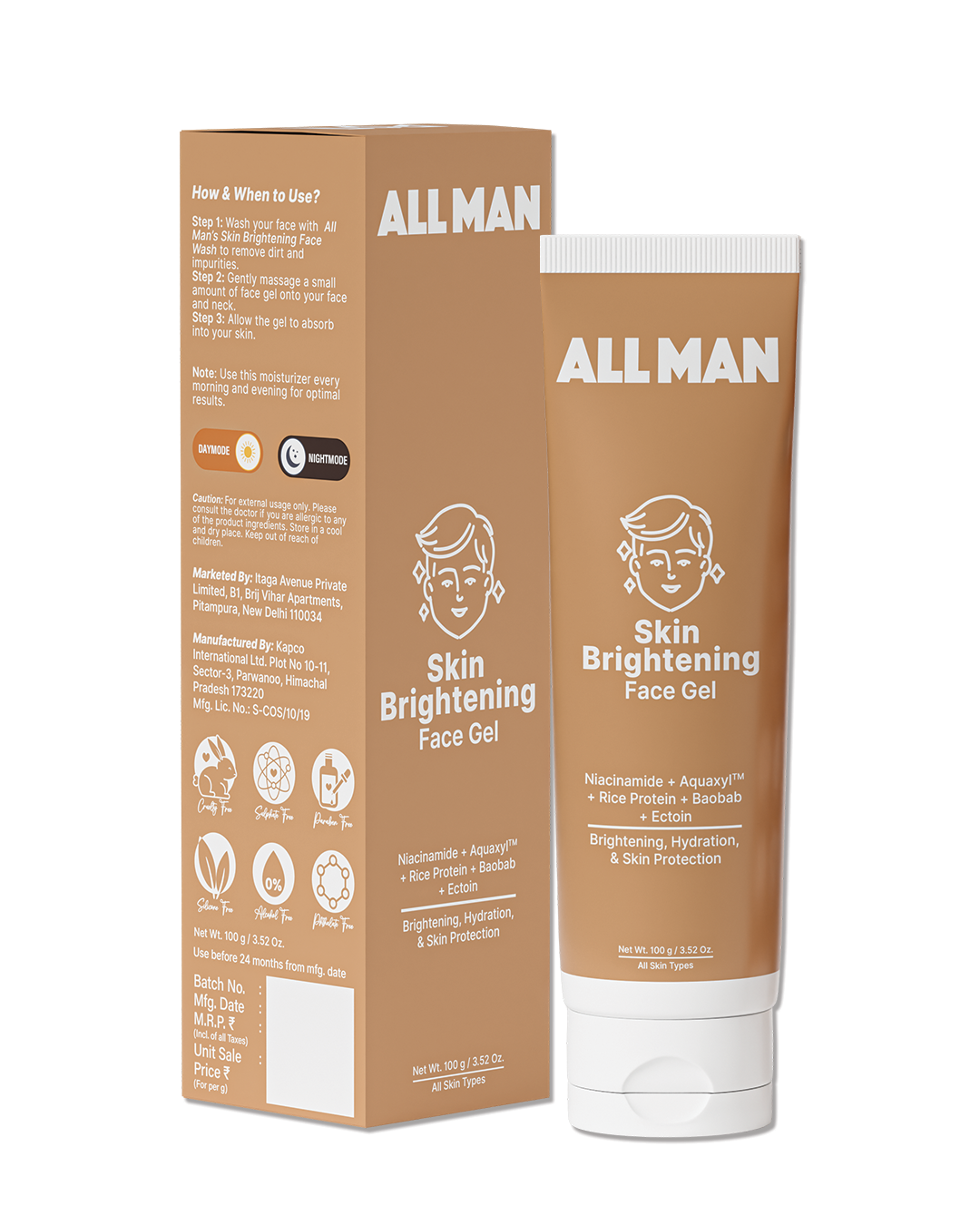 ALL MAN Skin Brightening Face Gel - 100g