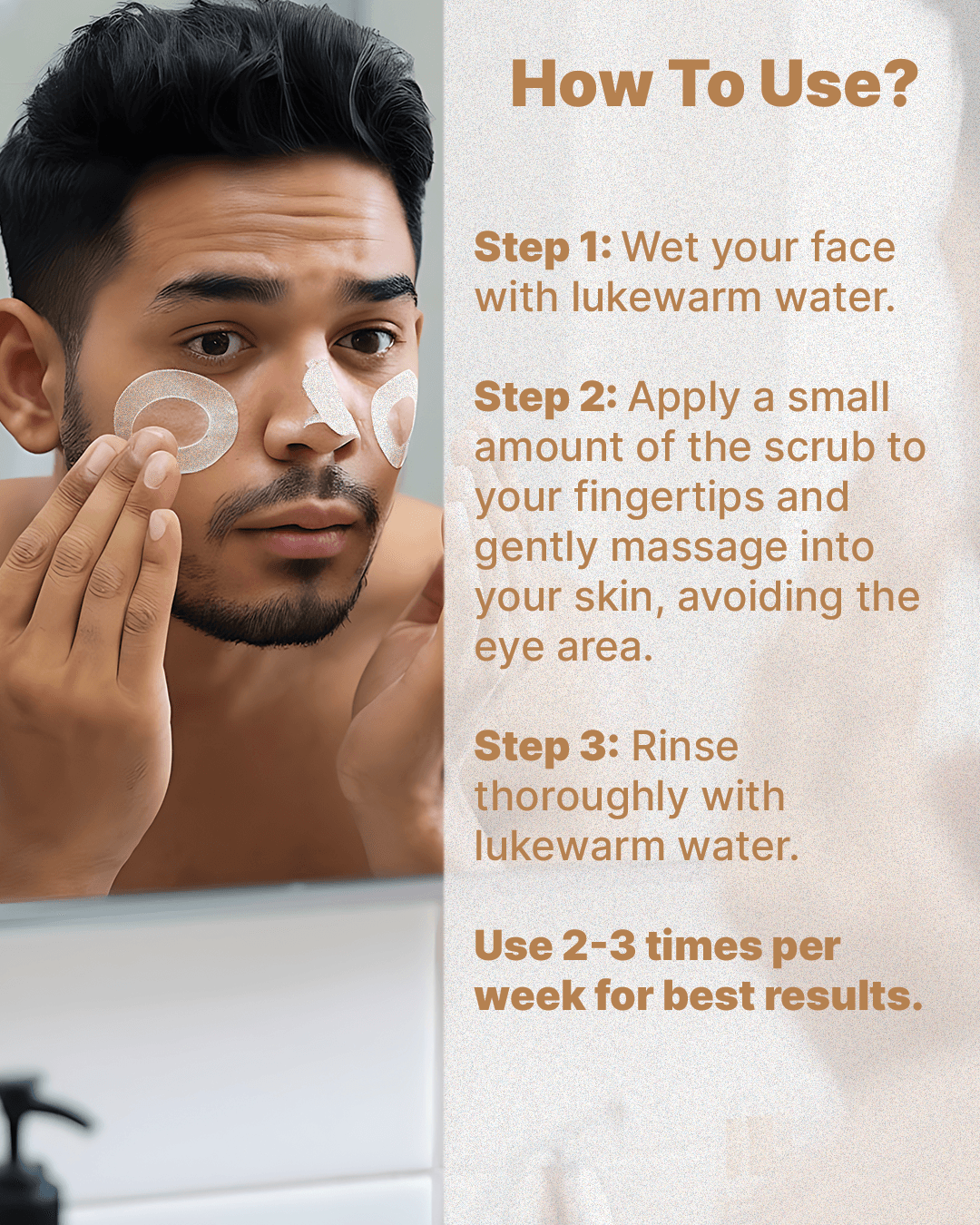 ALL MAN, Skin Brightening Face scrub, How To Use