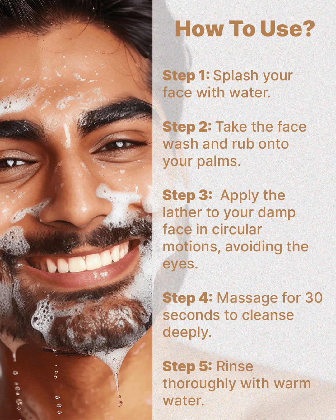 ALL MAN, Skin Brightening Face Wash, How to use