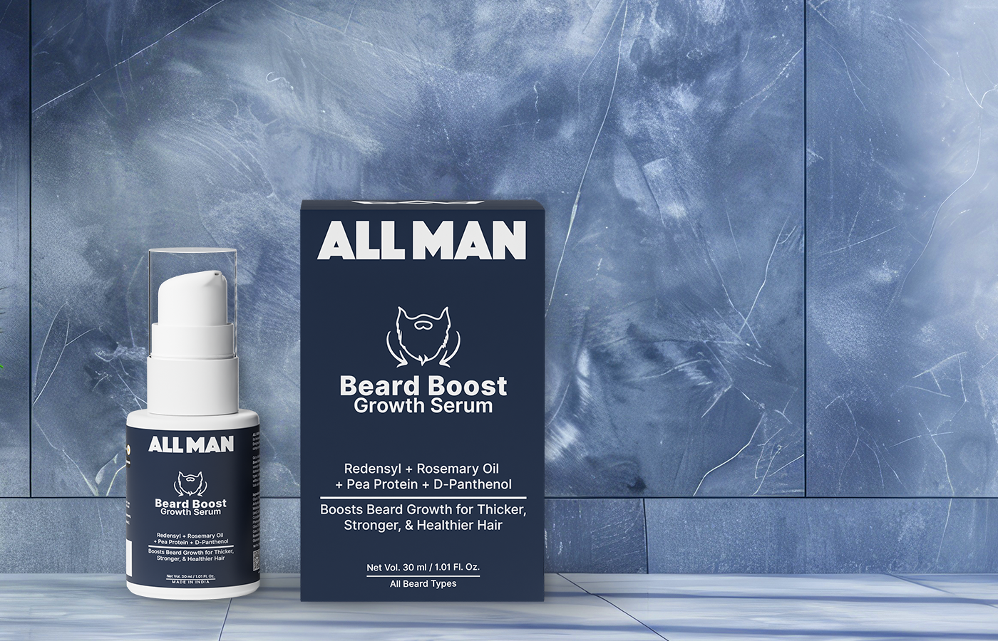 ALL MAN, Beard Boost Growth Serum, Stimulate Beard Growth, Strengthen Hair, and Promote Thickness