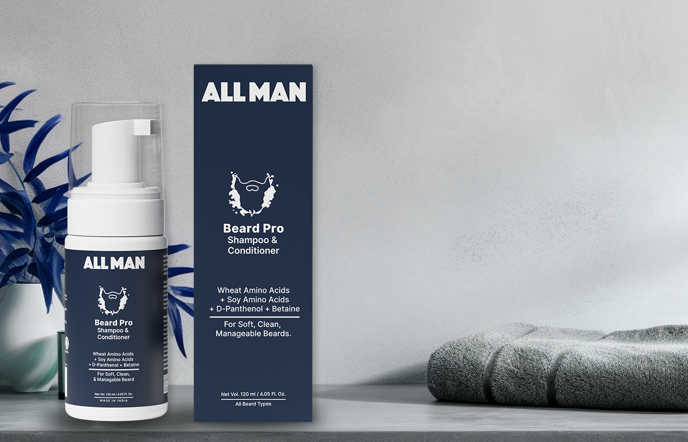 ALL MAN, Beard Pro Shampoo & Conditioner, Cleanse, Condition, and Simplify Your Beard Care in One Step