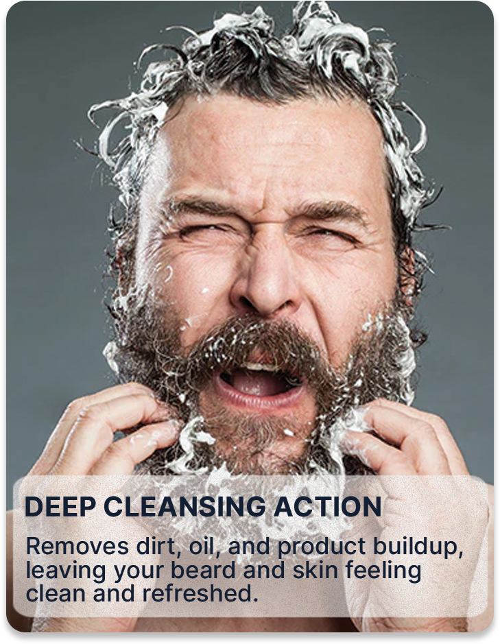 ALL MAN, Beard Pro Shampoo & Conditioner, Reasons to buy, Deep Cleansing action