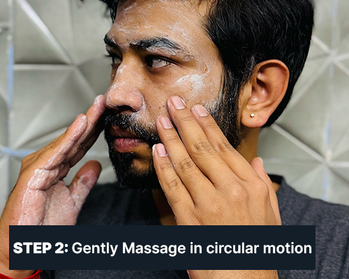 ALL MAN, Skin Brightening Face scrub, How to use, Step-2, Massage in Circular Motion