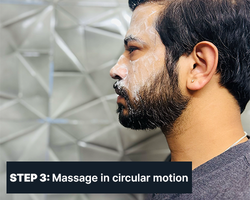 ALL MAN, Skin Brightening Face wash, How to use, Step-3, Massage in circular motion