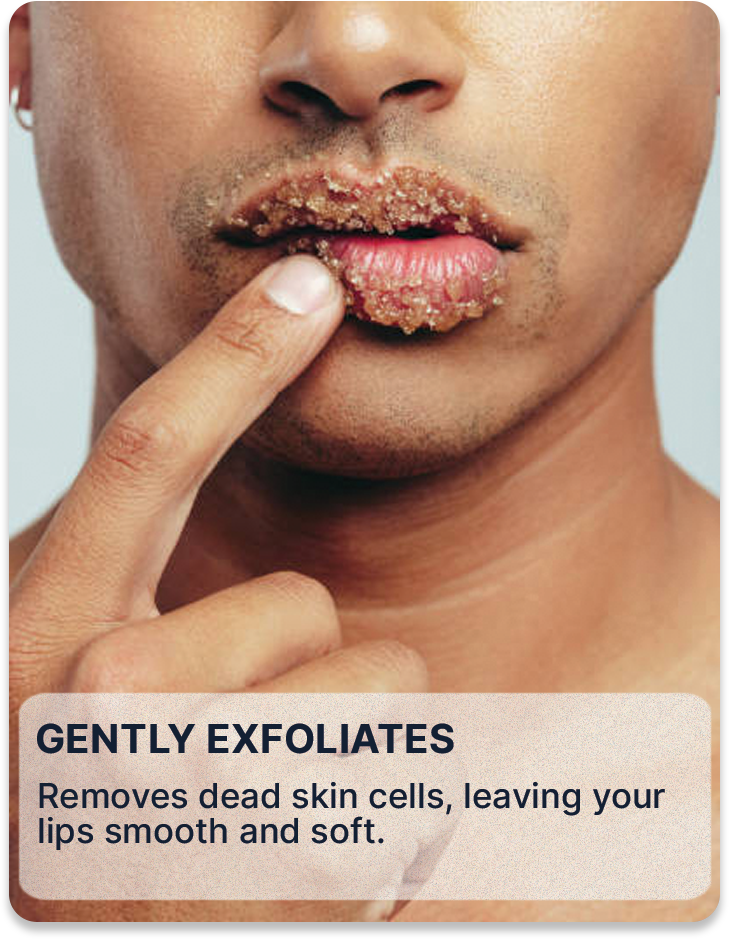 ALL MAN, Lightening Lip Scrub, Reasons to buy, Gently exfoliates