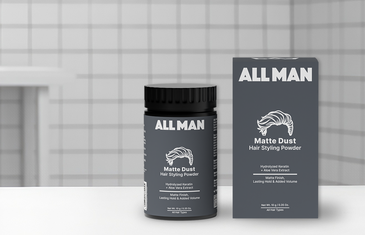 ALL MAN, Matte Dust Hair Styling Powder, Boost Volume, Strong Hold and a Matte Finish for All-Day Style