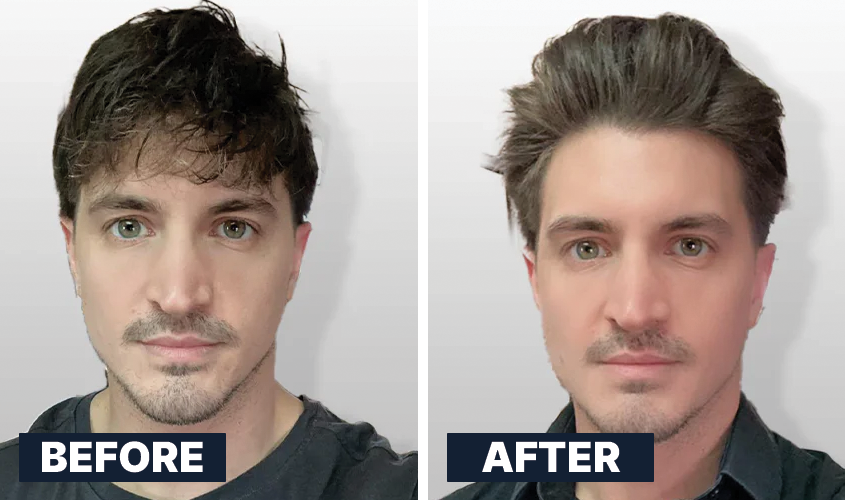 ALL MAN, Matte Dust Hair Styling Powder, Real Men, Real Results, Before-After 1