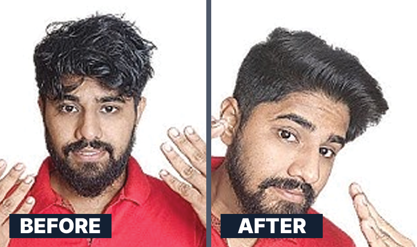 ALL MAN, Matte Dust Hair Styling Powder, Real Men, Real Results, Before-After 3