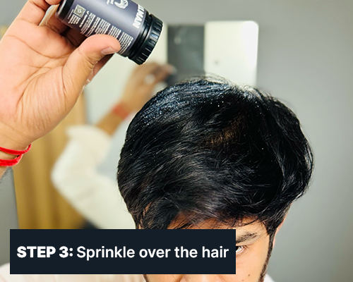 ALL MAN, Matte Dust Hair Styling Powder, How to use, Step-3, Sprinkle over the hair