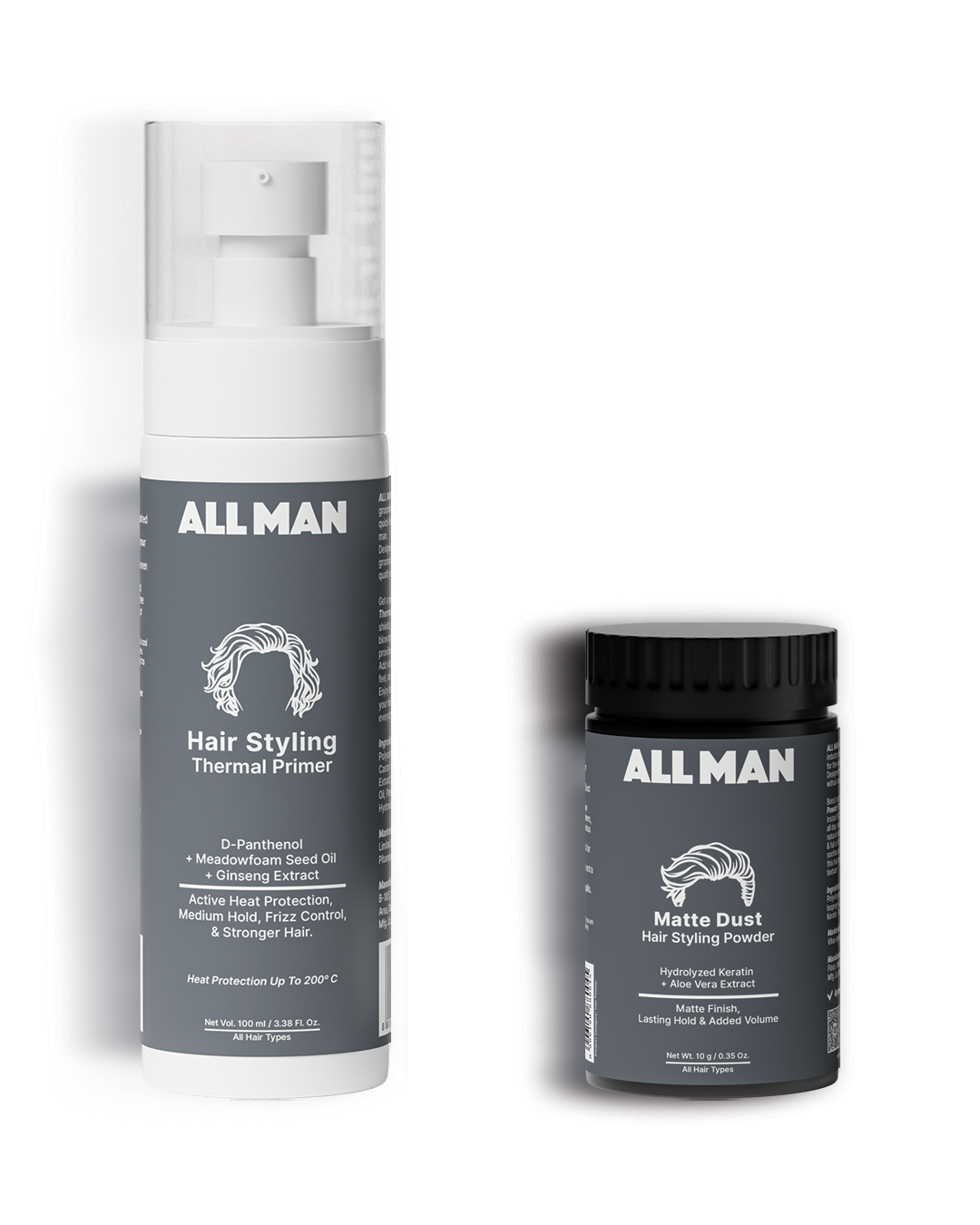 ALL MAN, Quick Floww, Matte Dust Hair Styling Powder, Hair Styling Thermal Primer