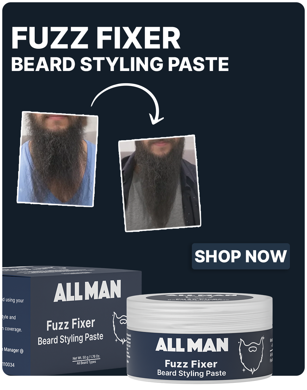 ALL MAN, Fuzz Fixer Beard Styling Paste, Shop now