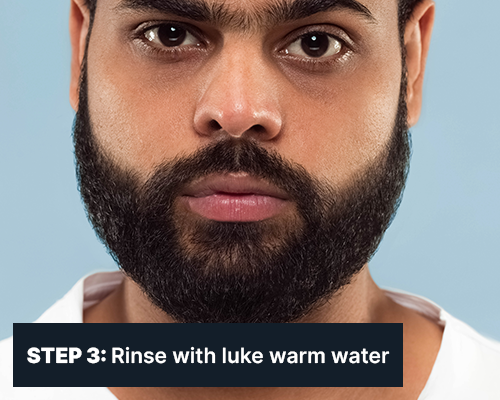 ALL MAN, Beard Pro Shampoo & Conditioner, How to use, Step-3, Rinse with luke warm water