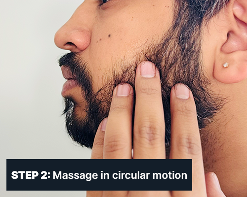 ALL MAN, Beard Boost Growth Serum, How to use, Step-2, Massage in circular motion