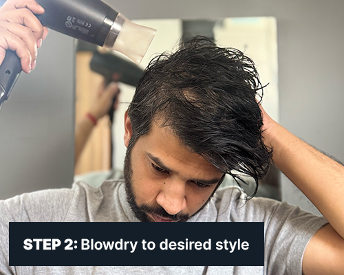 ALL MAN, Hair Styling Thermal Primer, How to use, Step-2, Blowdry to desired style