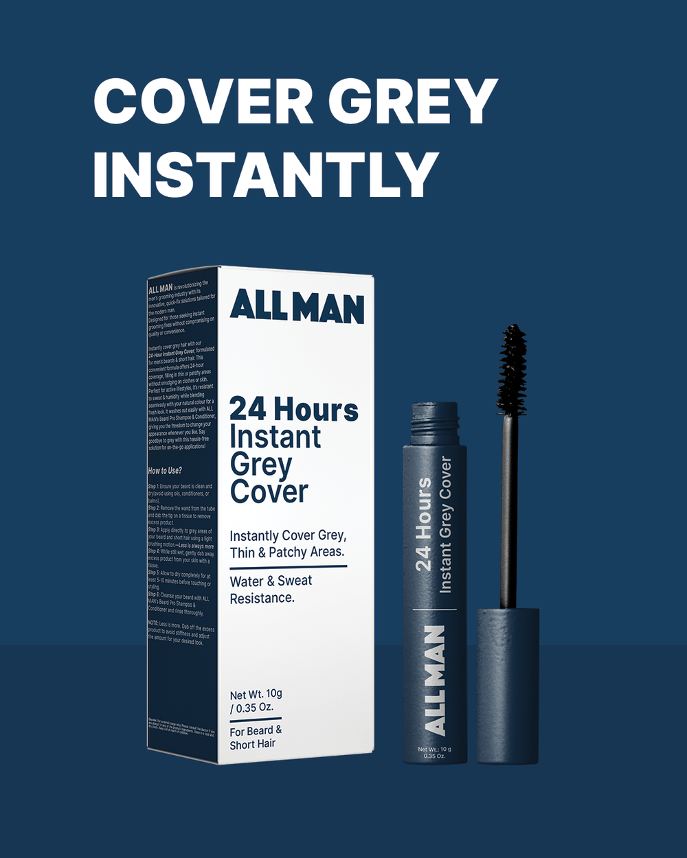 Buy ALL MAN 24-Hour Instant Grey Cover – Temporary Grey Hair Solution ...