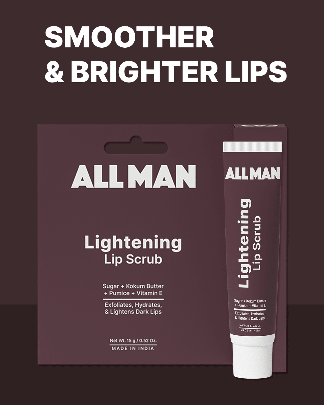 ALL MAN, Lightening Lip Scrub, Smoother & Brighter lips