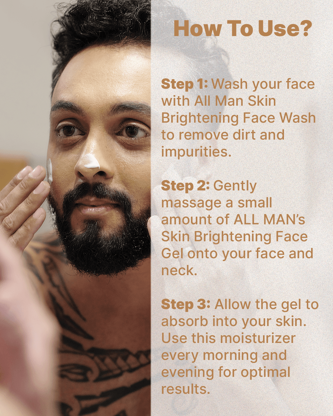 ALL MAN, Skin Brightening Face Gel, How To Use 