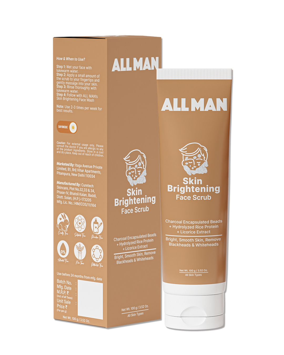 ALL MAN Skin Brightening Face Scrub  - 100g