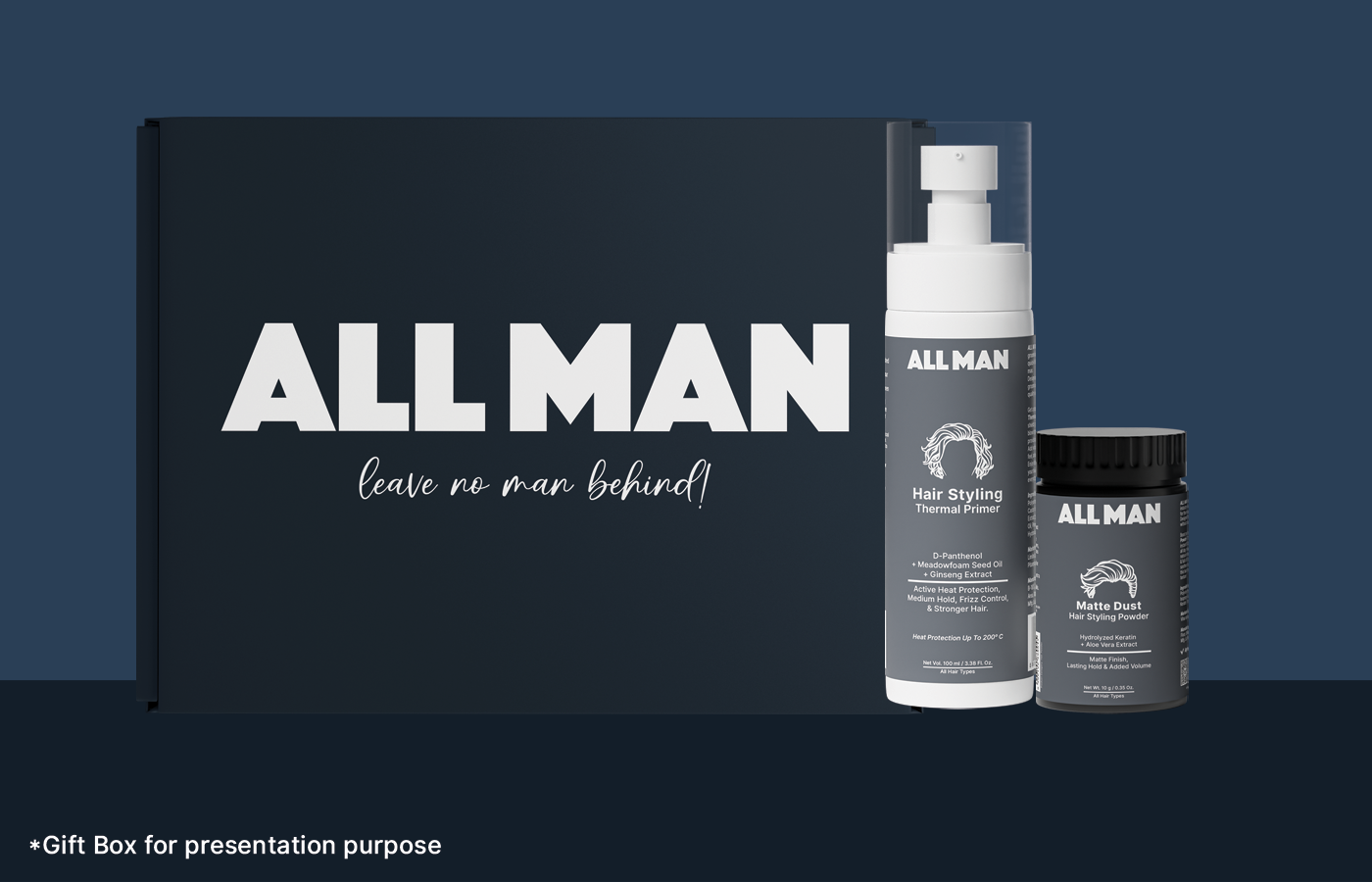 ALL MAN, Quick Floww, Matte Dust Hair Styling Powder, Hair Styling Thermal Primer, Ultimate Hair Game